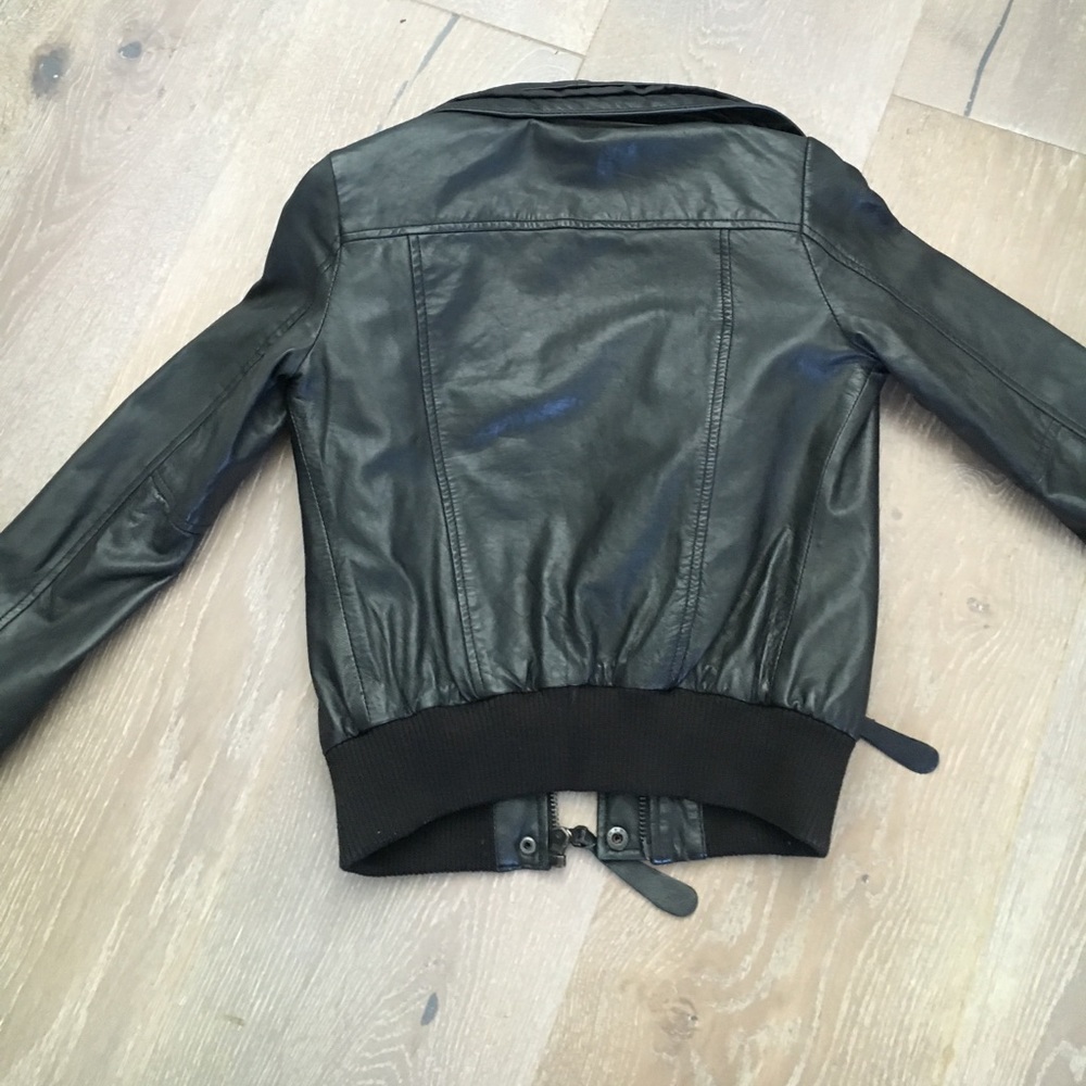 Zara Basic Leather Moto Jacket - image 3